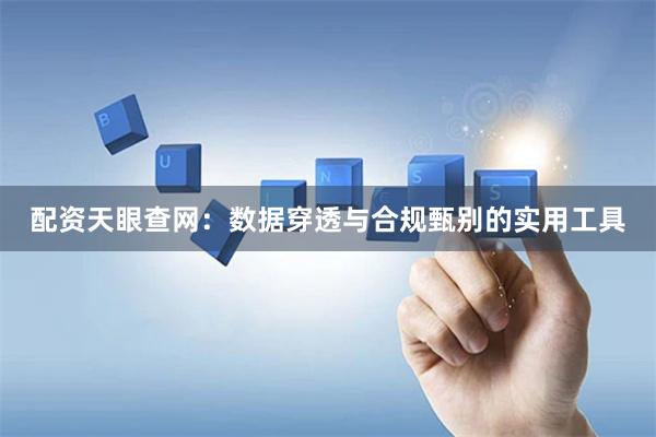 配资天眼查网:数据穿透与合规甄别的实用工具